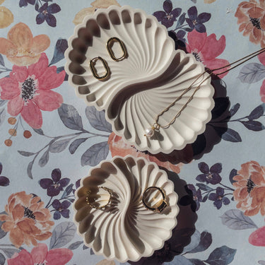 Swirl Double Tray Jewelry Trinket Dish